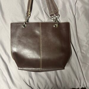 Wilsons Leather Brown Leather Shoulder Bag with Contrast Stitching